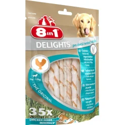 8 IN 1 - Sticks torsadés garnis de pouletavec formule anti-plaque : par 35