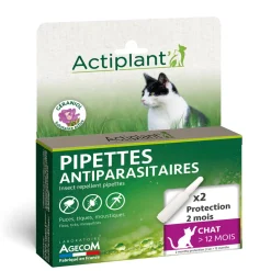 ACTIPLANT - Pipette antiparasitaire chat eco spot n°1 essentiel 2x0,6ml