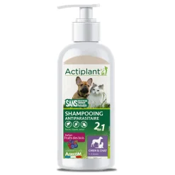 ACTIPLANT - Shampooing 2en1 au parfum fruité pour chien et chat : 250ml