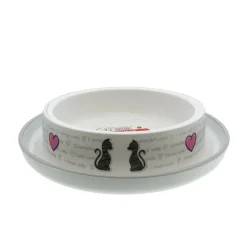 ANIMALLPARADISE - Ecuelle blanche cats in love 210 ml pour chat