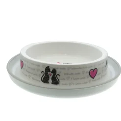 ANIMALLPARADISE - Ecuelle blanche cats in love 210 ml pour chat