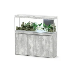AQUATLANTIS - Aquarium avec meuble LED Splendid 150 gris béton – 150x40x61 cm 364 L