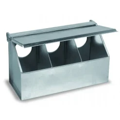 AVIMAC - Mangeoire pigeons et perdrix 3 compartiments métal