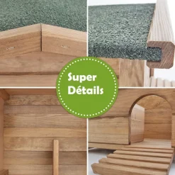 BB LOISIR - Abri cabane mangeoire hérisson refuge éxtérieur robuste en bois massif de haute qualité hibernation hiver"323 ruby"