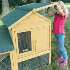 BB LOISIR - Cage clapier enclos lapin extérieur en bois haute qualité pour lapins petits animaux- modèle : 035 ranch 152 x 98 x 118 cm