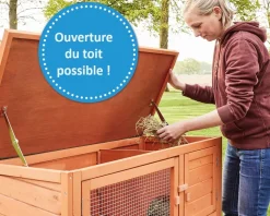 BB LOISIR - Cage clapier enclos lapin extérieur en bois haute qualité pour lapins petits animaux- modèle : 022 mukkel 104 x 55 x 94 cm