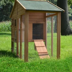 BB LOISIR - Poulailler de luxe en bois pour jardin exterieur 2-5 poules cage canard 2 perchoir nichoir 190 x 67 x 117 cm