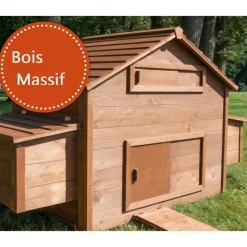 BB LOISIR - Poulailler en bois pour jardin extérieure cage canard équipé 2 nichoirs 185 x 84 x 112 cm modèle 154 ferme de terrain