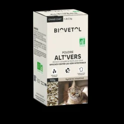 BIOVETOL - Poudre alt'vers grand chat bio 100g