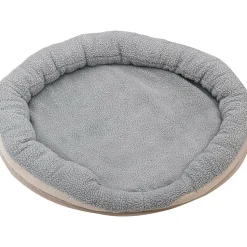 CAMRY - Panier pour chiens et chats électrique chauffant - camry cr7431, rond 76 x 58 cm, laine synthétique douce, 18 w, blanc/marron