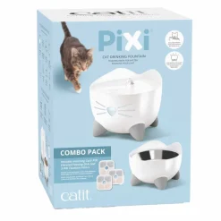 CAT IT - Fontaine à eau combo kit 2L-200ml-20x20x17cm blanc