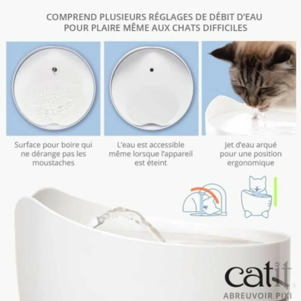 CAT IT - Fontaine a eau automatique pour chat - 2,5 l - bleu