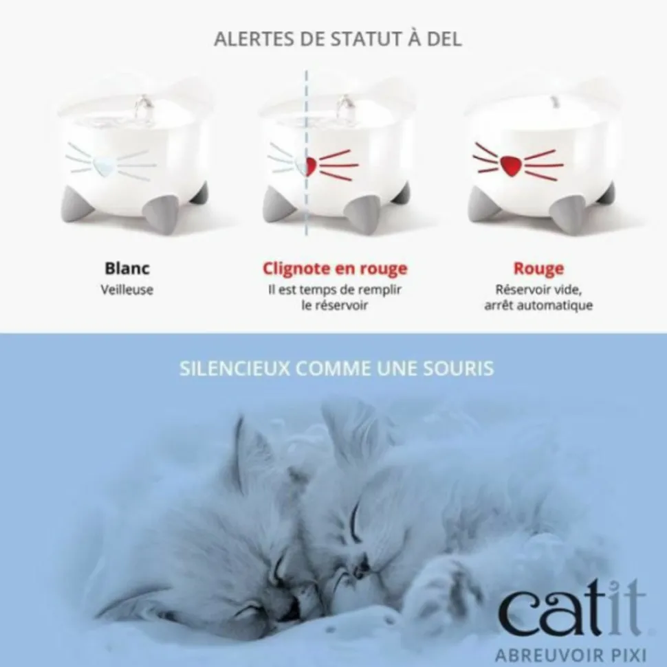 CAT IT - Fontaine a eau automatique pour chat - 2,5 l - bleu