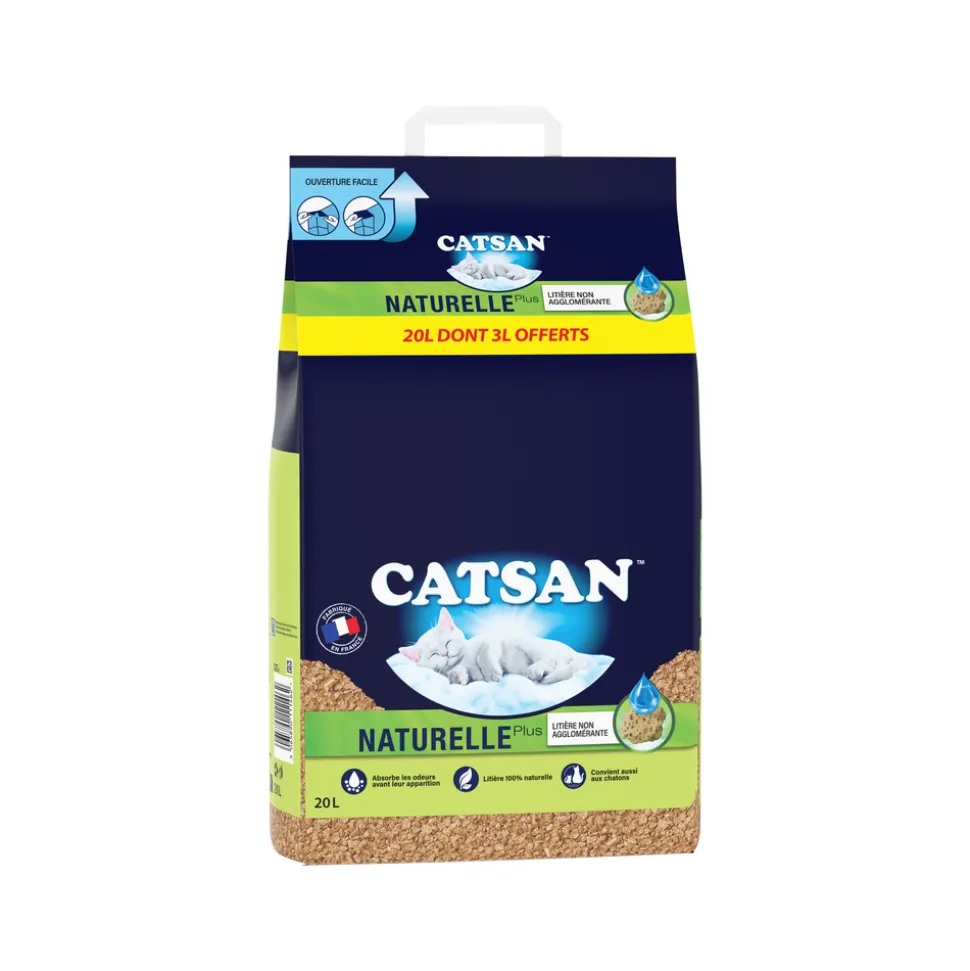 CATSAN - Litière végétale pour chat Catsan Naturelle Plus - 20 litres