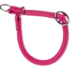 Collier semi-étranglé pour chiens vogue cs10/35, cuir véritable, ajustable, rose