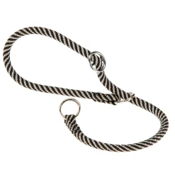 Collier semi-étranglé pour chiens sport extreme cs8/50, longe en nylon robuste, ajustable, marron-noir