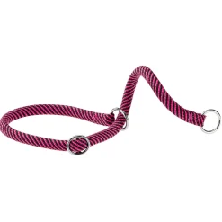 Collier semi-étranglé pour chiens sport extreme cs13/70, longe en nylon robuste, ajustable, rose-noir
