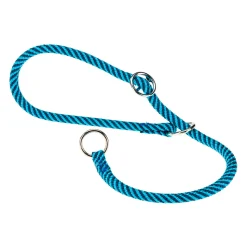 Collier semi-étranglé pour chiens sport extreme cs8/60, longe en nylon robuste, ajustable, azur-bleu