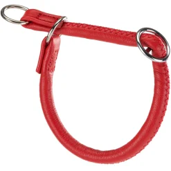Collier semi-étranglé pour chiens vogue cs10/35, cuir véritable, ajustable, rouge
