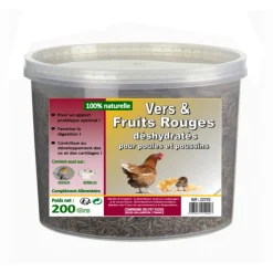 COMPAGNIE DES PET FOOD - Vers de farine et fruits rouges pour poules et poussins - 200 g
