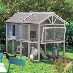 DADU - Poulailler Guardiana en bois pour 6 poules avec pondoir 217x106x145cm