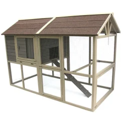 DADU - Poulailler Guardiana en bois pour 6 poules avec pondoir 217x106x145cm