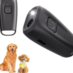 DOWNYPAWS - Aboiement pour chiens, dissuasion à ultrasons rechargeable avec indicateur led et fréquence réglable