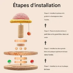 DOWNYPAWS - Arbre à chat avec 2 jouets