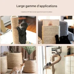 DOWNYPAWS - Arbre à chat corde en coton -corde de chanvre artisanale diy-8 mm 20 m