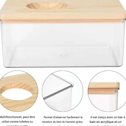 DOWNYPAWS - Bain salle - transparente, grande entrée, sable pour toilette