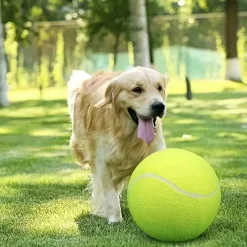 DOWNYPAWS - Balle De Tennis Géante Ultra Résistante Pour Chien - 9,45 Pouces, Caoutchouc Non Toxique