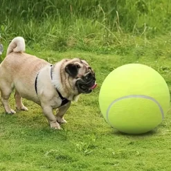 DOWNYPAWS - Balle De Tennis Géante Ultra Résistante Pour Chien - 9,45 Pouces, Caoutchouc Non Toxique