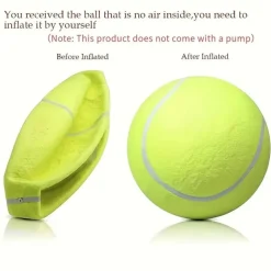 DOWNYPAWS - Balle De Tennis Géante Ultra Résistante Pour Chien - 9,45 Pouces, Caoutchouc Non Toxique