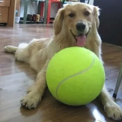 DOWNYPAWS - Balle De Tennis Géante Ultra Résistante Pour Chien - 9,45 Pouces, Caoutchouc Non Toxique