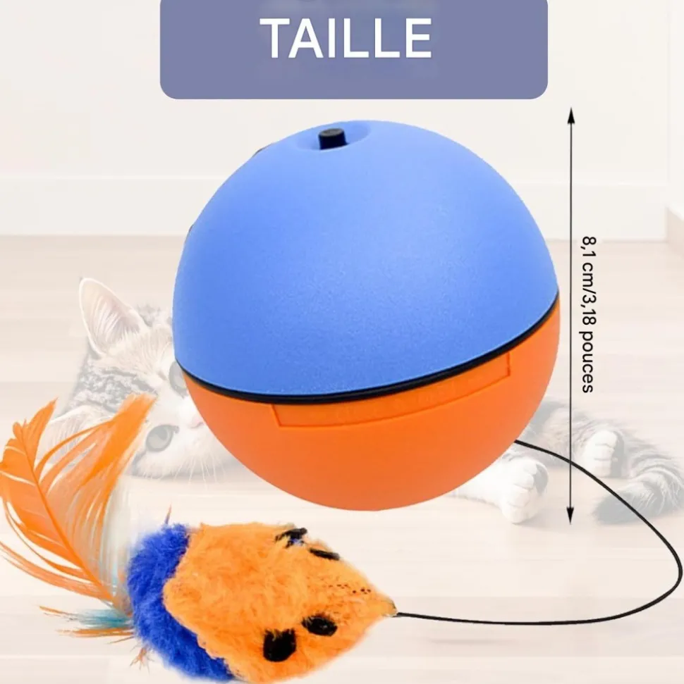 DOWNYPAWS - Balle pour chats jouets interactifs, électrique avec cordon
