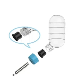 DOWNYPAWS - Bouteille d'eau pour hamster - distributeur automatique anti - fuite, boule 3 en 1 avec support de bol de nourriture