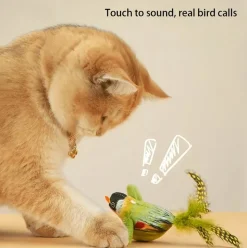 DOWNYPAWS - Bâton de jeu pour chat : jouet en peluche imitant un oiseau outil de divertissement anti - ennui résistant aux morsures