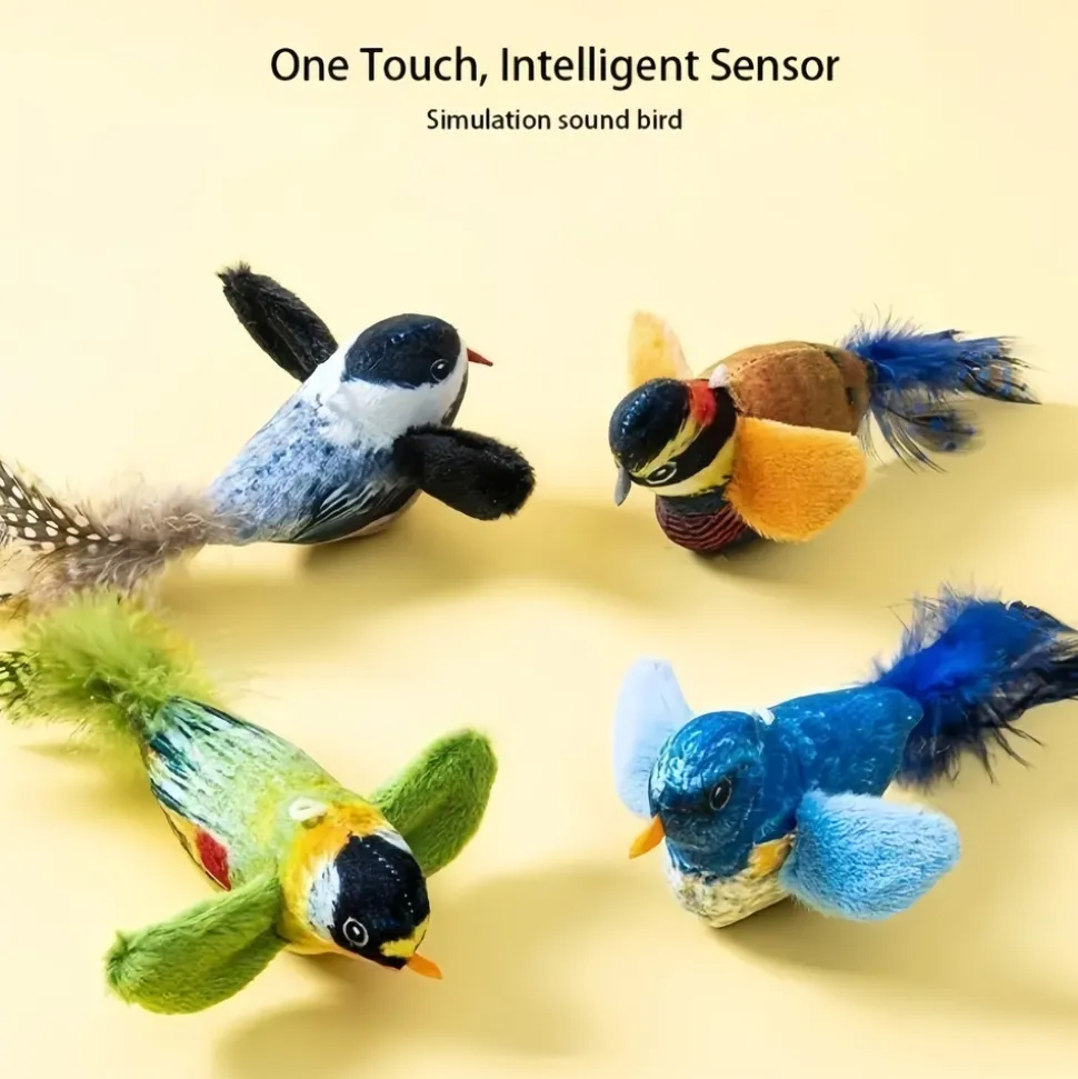 DOWNYPAWS - Bâton de jeu pour chat : jouet en peluche imitant un oiseau outil de divertissement anti - ennui résistant aux morsures