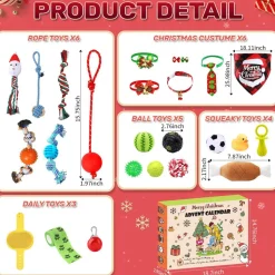 DOWNYPAWS - Calendrier de l'avent pour chiens - 24 jouets différents - le cadeau parfait pour votre chien