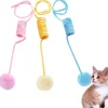 DOWNYPAWS - Canne à pêche-suspension à ressort-pack de 3 rose + jaune + bleu