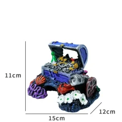 DOWNYPAWS - Coffre au trésor ornemental pour aquarium