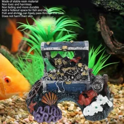 DOWNYPAWS - Coffre au trésor ornemental pour aquarium