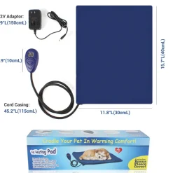 DOWNYPAWS - Coussin chauffant électrique pour chien avec minuterie - imperméable - avec minuterie et 7 températures réglables - 40cm*30cm