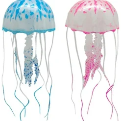 DOWNYPAWS - Décoration d'aquarium-méduses décoratives pour aquarium-5 x 15 cm, rose et bleu