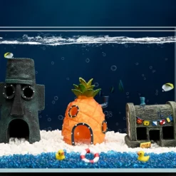DOWNYPAWS - Décoration d'aquarium-décoration d'aquariumbob l'éponge-ensemble 3 pièces