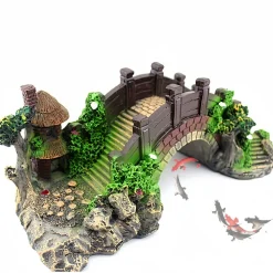 DOWNYPAWS - Décoration d'aquarium-pont en résine pour aquarium-19*7*8.5cm