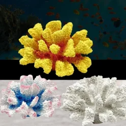 DOWNYPAWS - Décoration en corail en résine pour aquariums de mer argent