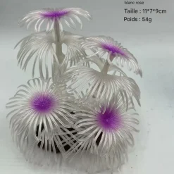 DOWNYPAWS - Décoration en corail doux simulé en silicone écologique pour aquarium blanc