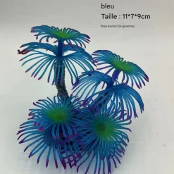 DOWNYPAWS - Décoration en corail doux simulé en silicone écologique pour aquarium bleu