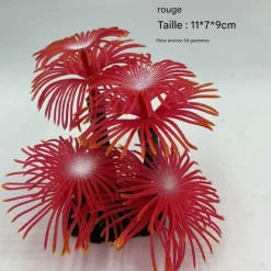 DOWNYPAWS - Décoration en corail doux simulé en silicone écologique pour aquarium rouge vif